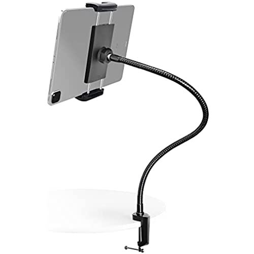 タブレットスタンド　金属タブレットアームスタンド　スマートフォンスタンド携帯ホルダー　スマホ両用　デスクトップ 取り付けホルダー　4?13インチ機種対応　５００ｍｍ長さアームスタンド　ベッド、デスク、台所タブレットスタンド　自由調節　揺れずに安定　３６０度回転