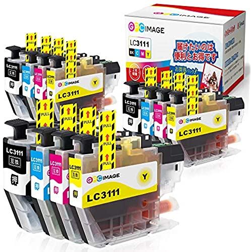 GPC Image LC3111 互換インクカートリッジ LC3111-4PK ×3セット (計12本) 大容量タイプ ブラザー(Brother)用 インクカートリッジ LC3111 LC3111BK DCP J572N J577N J582N J978N J998DN J973N J982N J987N 対応の LC3111 インク 残量表示機能 個包装