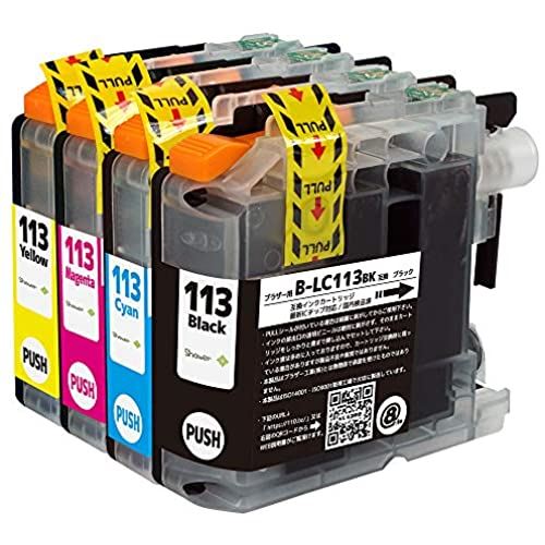 ブラザー用 LC113(BK/C/M/Y)×1 4色セット 互換インクカートリッジ QR/WEB説明あり 残量表示機能付 新ICチップ対応※大手チップ採用 【Green ...