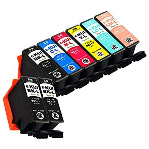 エプソン用最優良互換インクカートリッジ KUI-6CL-L(BK×3/C/M/Y/LC/LM) ８本セット 【クマノミ】(増量) 残量表示機能付 ICチップ対応 【Green Shower製】【安心一年パック】