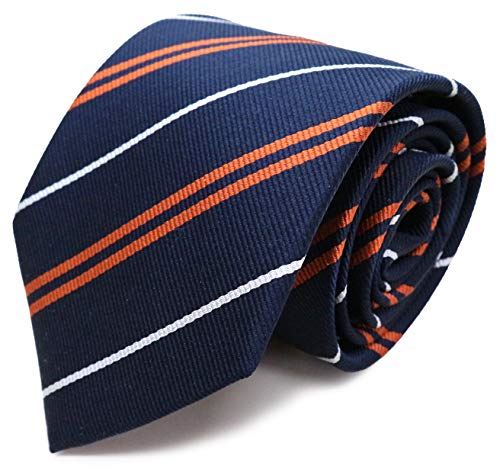 MICHIKO LONDON(ミチコロンドン) ブランドネクタイ 日本製 西陣織 シルク100% ジャガード織 レジメン ストライプ B柄：オレンジ