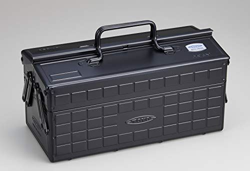 TOYO スチール製２段式工具箱 ST-350BK (半艶黒)