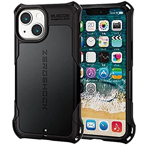 エレコム iPhone 13 mini/ハイブリッドケース/ZEROSHOCK/ブラック