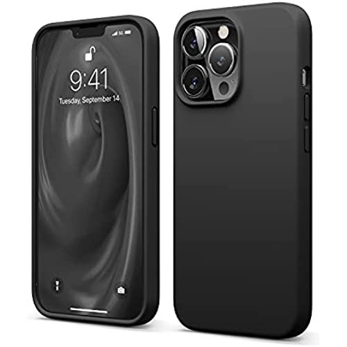【elago】 iPhone13 Pro 対応 ケース 耐 衝撃 薄型 シリコン スマホケース 衝撃吸収 スリム 薄い シリコンケース カバー 耐衝撃 スマホカバー シンプル 携帯ケース [ Apple iPhone ... iPhone13Pro ブラック