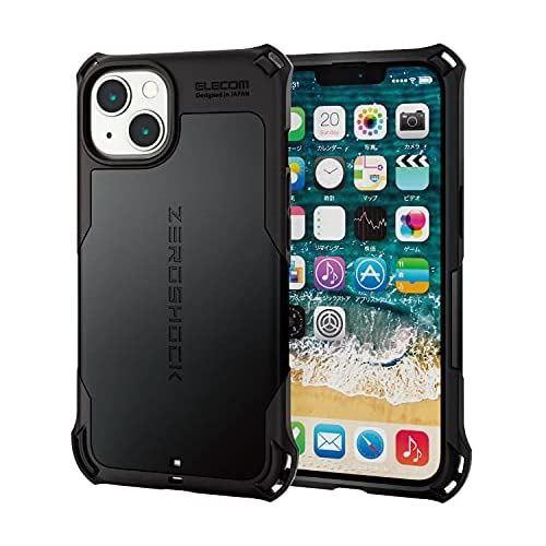 エレコム iPhone 13 2眼 変わり種容れもの 耐衝撃 ZEROSHOCK MAGKEEP 黒いこと PM-A21BZEROMBK