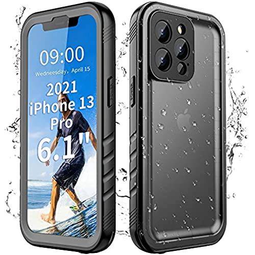 Cozycase iPhone 13 pro 用 防水ケース iPhone 13 pro 用 ケース防水 IP68防水等級 完全防水 防雪 防塵 耐衝撃 360°完全保護 QI充電 フェイスID 認証対応 操作便利 ... iPhone 13 Pro 防水ケース