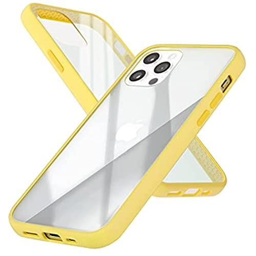 campino iPhone 12 Pro ケース iPhone 12 ケース アンチショック 耐衝撃 スリム 薄型 レンズ保護 ネープルスイエロー クリア 黄色 iPhone 12 Pro / iPhone 12