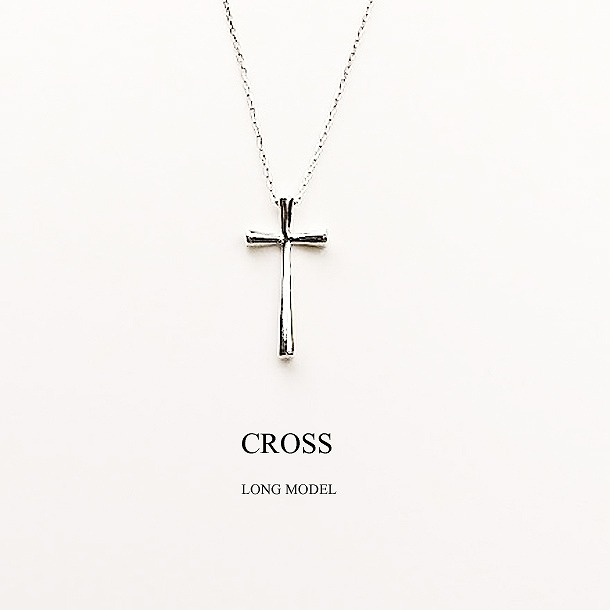 クロス ネックレス レディース シンプル プラチナ 重ね付け 人気 華奢 おすすめ 大人 CROSS LONG MODEL