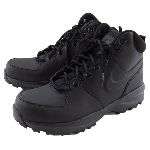 NIKE スニーカー メンズ マノア レザー HF7095 001 レースアップ 紐靴 シューズ ブラック 黒 防寒 耐久性 高校生 大学生 ギフト プレゼント