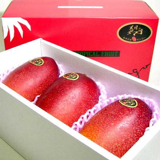 宮崎産 完熟マンゴー 太陽のタマゴ 2Lサイズ3個入り 化粧箱  |太陽のたまご 卵  贈答 フルーツギフト 夏ギフト お中元 プレゼント