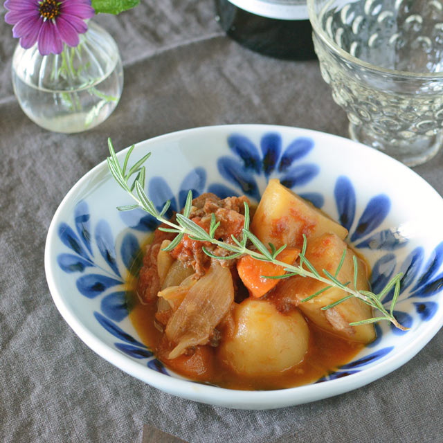 砥部焼 陶房遊 彩り紋の花皿　6寸　4枚 砥部焼の和食器 陶房遊の中皿 【砥部工房 からくさ】