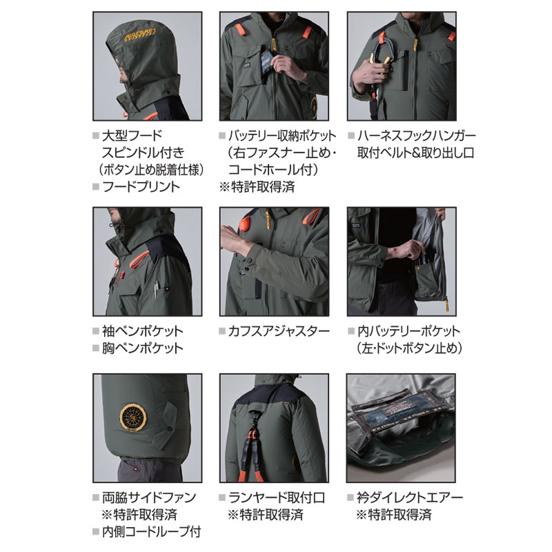 BURTLE Aircraft AC1151 2025型號 AC戰術夾克 長袖夾克 服裝單品 S-3XL 3種顏色可選 男女通用 Aircraft Aircraft 長袖夾克 帶帽 可搭配風帽 安全帶兼容 BURTLE