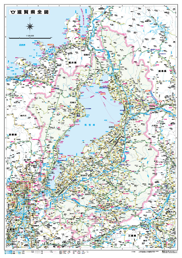 楽天市場 滋賀県全図 地図 ポスター ｂ1判 ２０１２年版 表面ビニールコーティング加工 水性ペンが使えます 地図の店とうぶんしゃ 楽天市場店