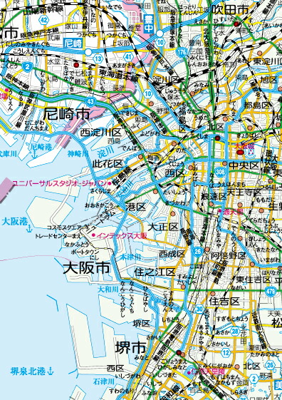 楽天市場 大阪府全図 地図 ポスター ｂ1判 ２０１８年最新版 表面ビニールコーティング加工 水性ペンが使えます 地図の店とうぶんしゃ 楽天市場店