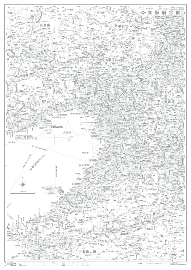 楽天市場 大阪府全図 地図 ポスター b1判 2018年最新版 表面ビニールコーティング加工 水性ペンが使えます 地図の店とうぶんしゃ 楽天市場店