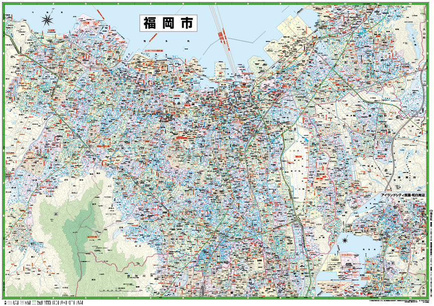 楽天市場 福岡市ポスター ｂ1判 18年最新版 表面ビニールコーティング 水性ペンが使えます 地図の店とうぶんしゃ 楽天市場店