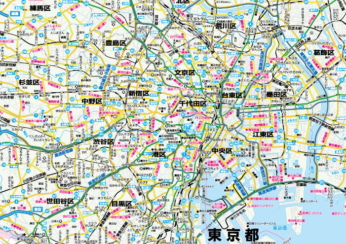 楽天市場 東京都全図 地図 ポスター ｂ1判 22年最新版 表面ビニールコーティング加工 水性ペンが使えます 地図の店とうぶんしゃ 楽天市場店