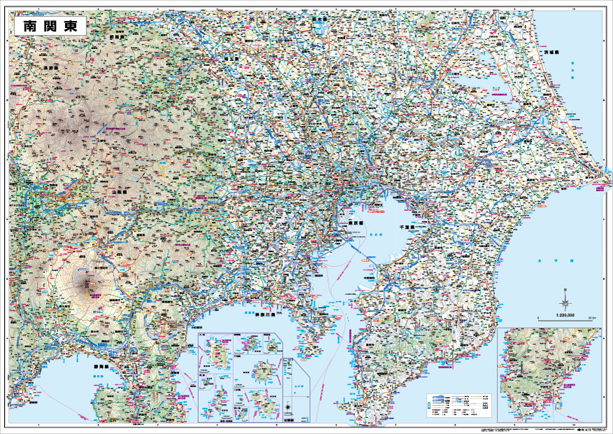 楽天市場】Ａ０判 南関東全図ポスター : 地図の店とうぶんしゃ 楽天市場店