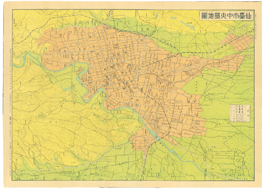 日本地図 宮城県 昭和22年発行 古地図 楽天市場】【1928／昭和3年 仙台市全図】仙台 宮城 仙台城 青葉