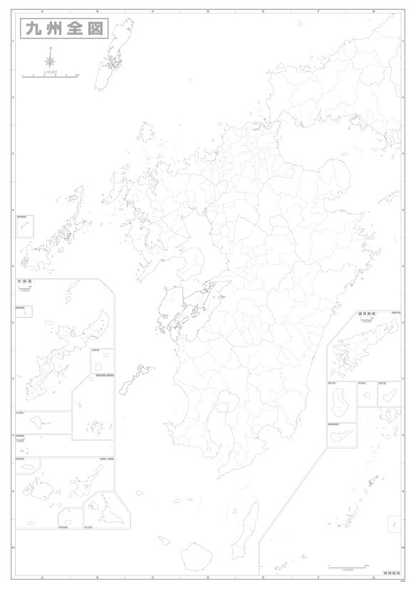 楽天市場 九州白地図 ｂ２判 地図の店とうぶんしゃ 楽天市場店