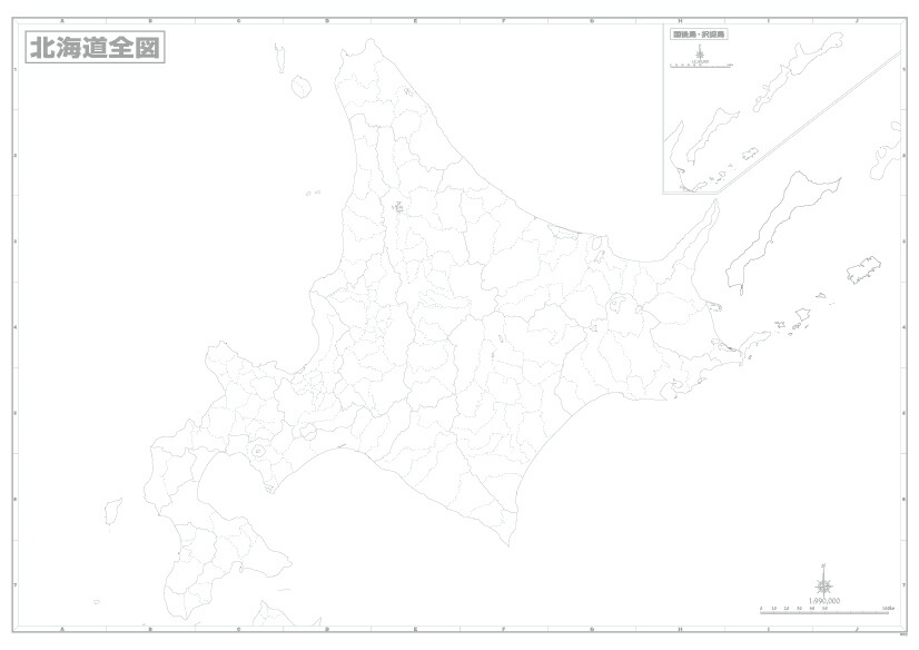 楽天市場 北海道白地図 ｂ２判 地図の店とうぶんしゃ 楽天市場店