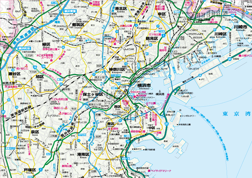 楽天市場 神奈川県全図 地図 ポスター ｂ1判 19年最新版 表面ビニールコーティング加工 水性ペンが使えます 地図の店とうぶんしゃ 楽天市場店