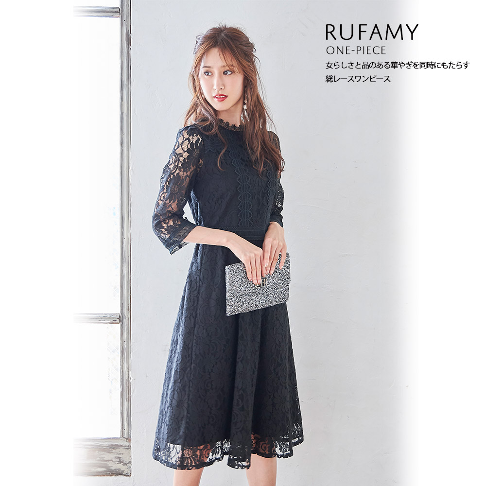 楽天市場 女らしさと品のある華やぎを同時にもたらす総レースワンピース Rufamy ルファミー Tocco Closet トッコクローゼット お呼ばれシーンで活躍する着映えるワンピース Tocco Closet Luxe ｔｏｃｃｏ