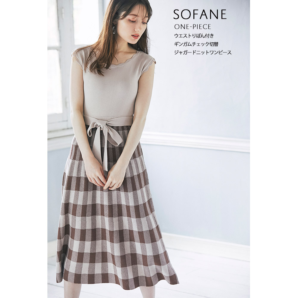 楽天市場 8 30スタート スペシャルプライス Sofane ソファーネ Tocco Closet トッコクローゼット Collection Press Select Item Tocco トッコ ウエストりぼん付き ギンガムチェック ジャガード ニット ワンピース ｔｏｃｃｏ