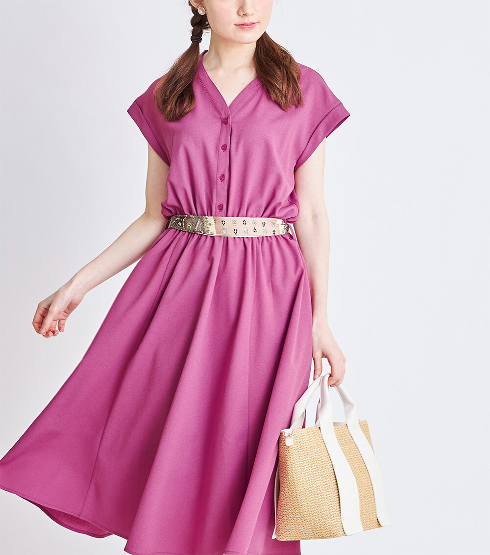 楽天市場 8 29スタート スペシャルプライス Meritea メリティア Tocco Closet トッコクローゼット Collectiontocco トッコ スカーフベルト付き フレンチスリーブ ワンピース ネイビー ピンク ベージュ ｔｏｃｃｏ