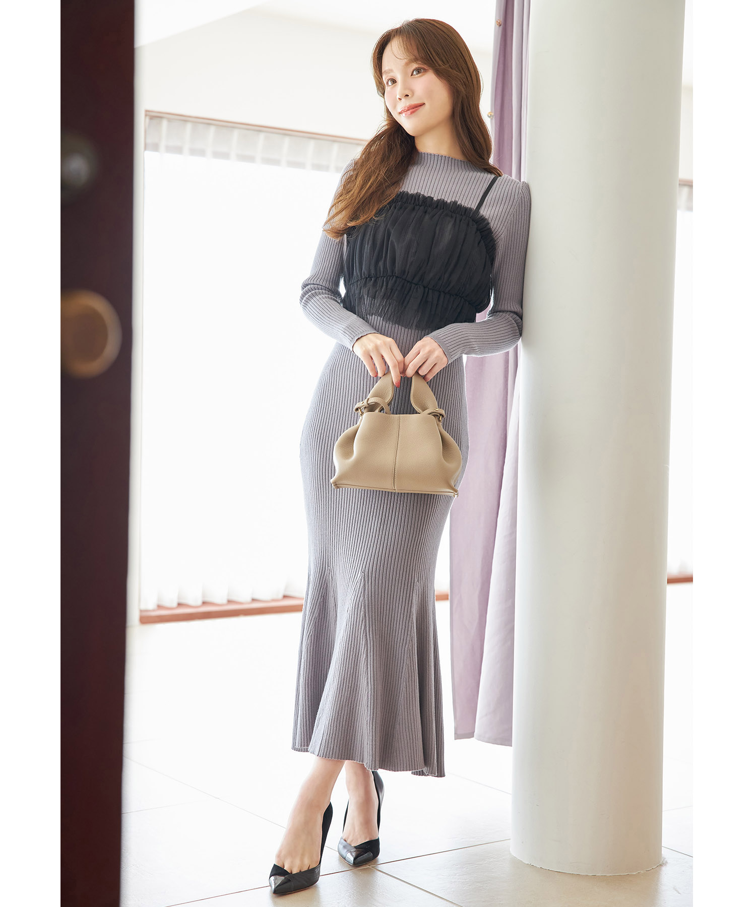 専用です。 チュールキャミビスチェ＆マーメイドニットワンピースSET【melaria