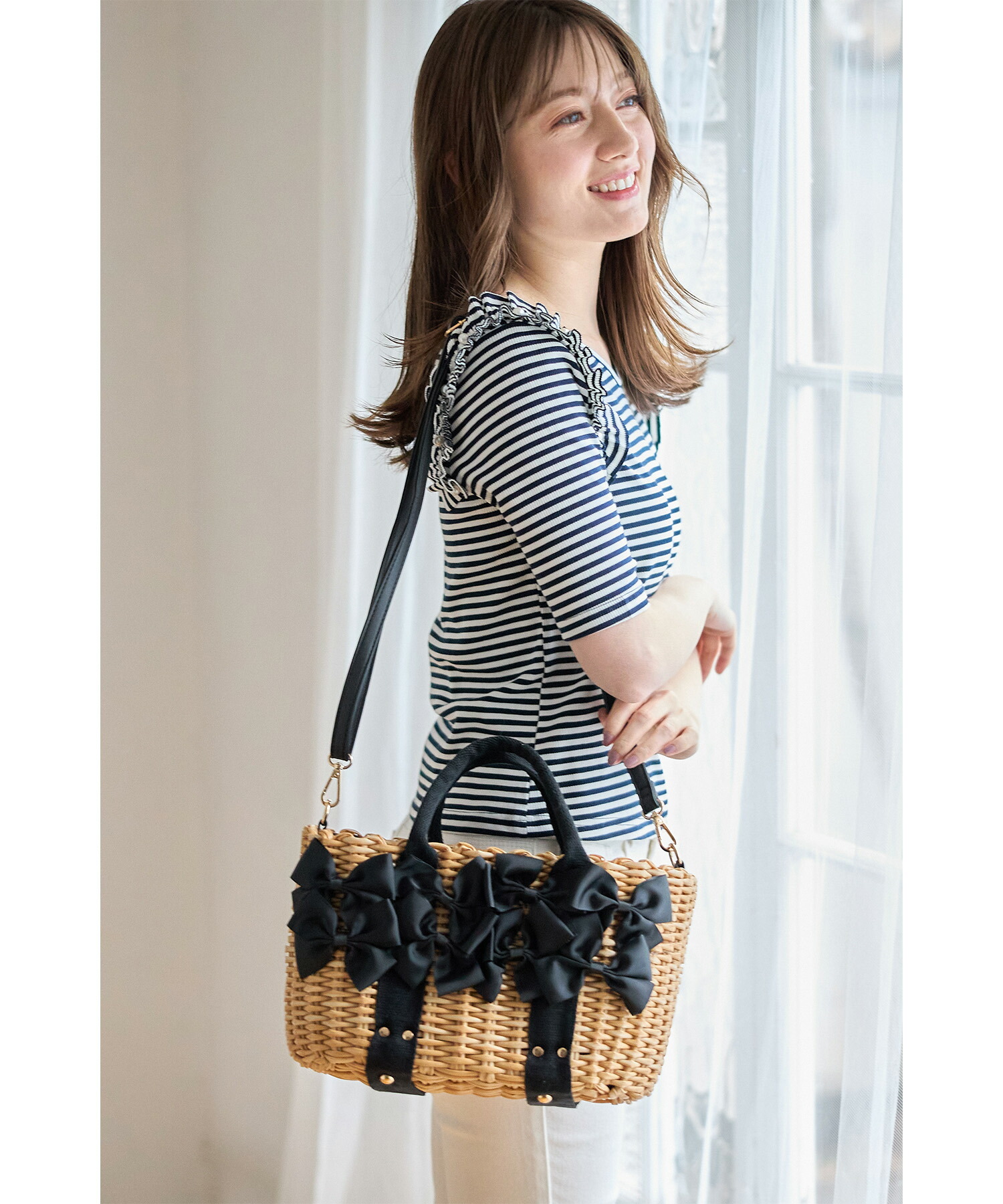 ♡glico♡　ふわコロエッグバッグ&ショルダー　4点セット ショルダー付き2WAYリボン装飾カゴバッグ≪COLOR COLLECTION