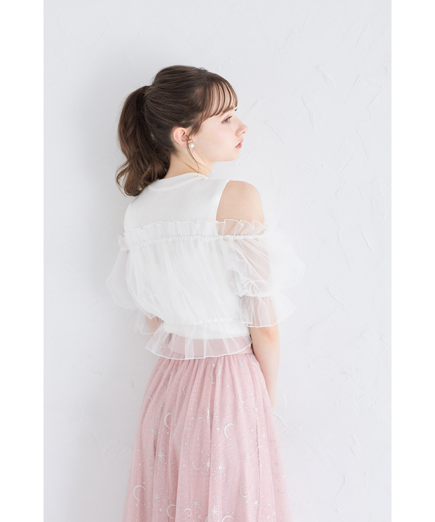 チュールドッキングリブニットプルオーバー【rosrim ロズリム