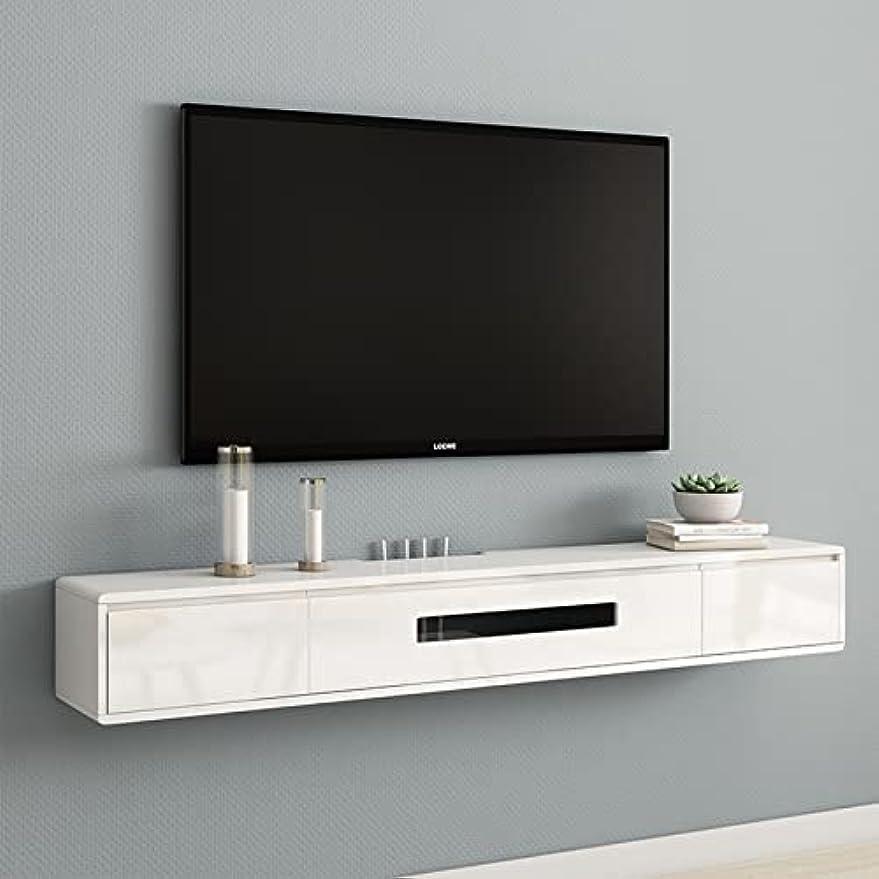 テレビ受像機台 飾りつけ テレビ受像機収納家具 幅120×奥ぶかさ24×高さ20糎 フローティングTVシェルフTVスタンドコンポーネントシェルフ、抽き出しと