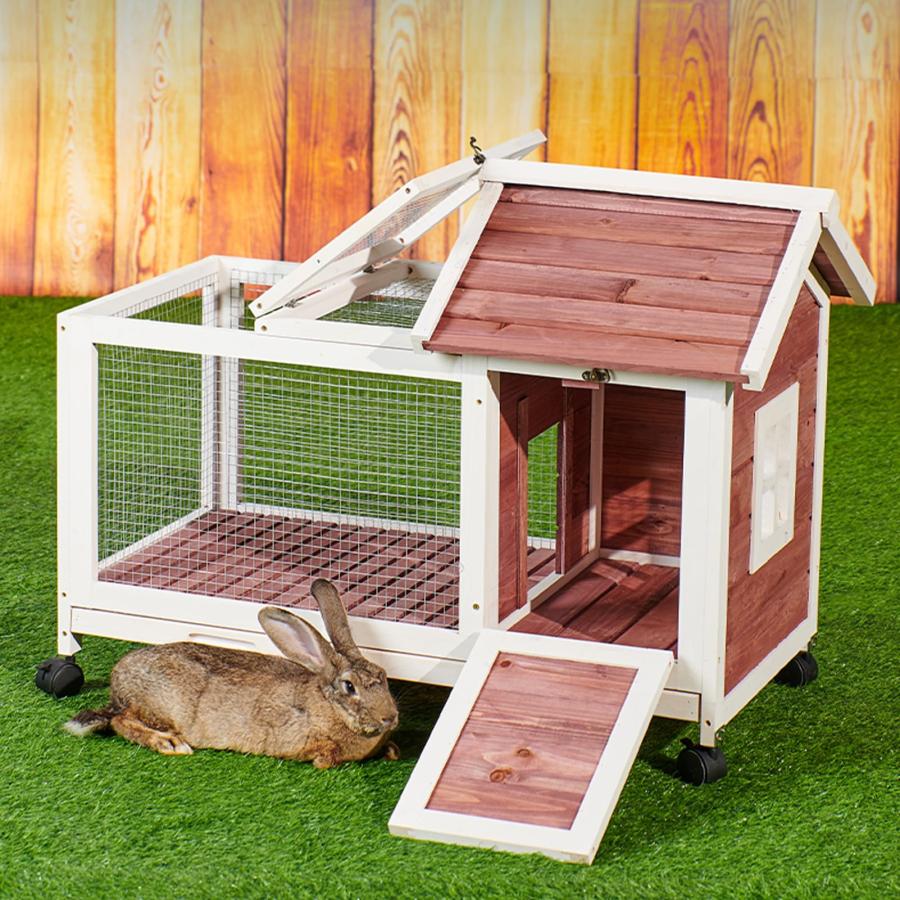 屋外木製鶏小屋 犬ケージ 耐候性大型 ペットサークル キャスター付き 亜鉛メッキ鉄メッシュ トレー付き 家庭用 飼育ケージ 鶏舎 組み立