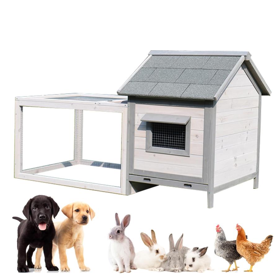 鶏小屋 鶏用ケージ 家禽用ケージ 屋外 木製 ウサギケージ バニーケージ ウサギ 犬 猫 ペットケージ リス ハムスター 複数のドア付き 取