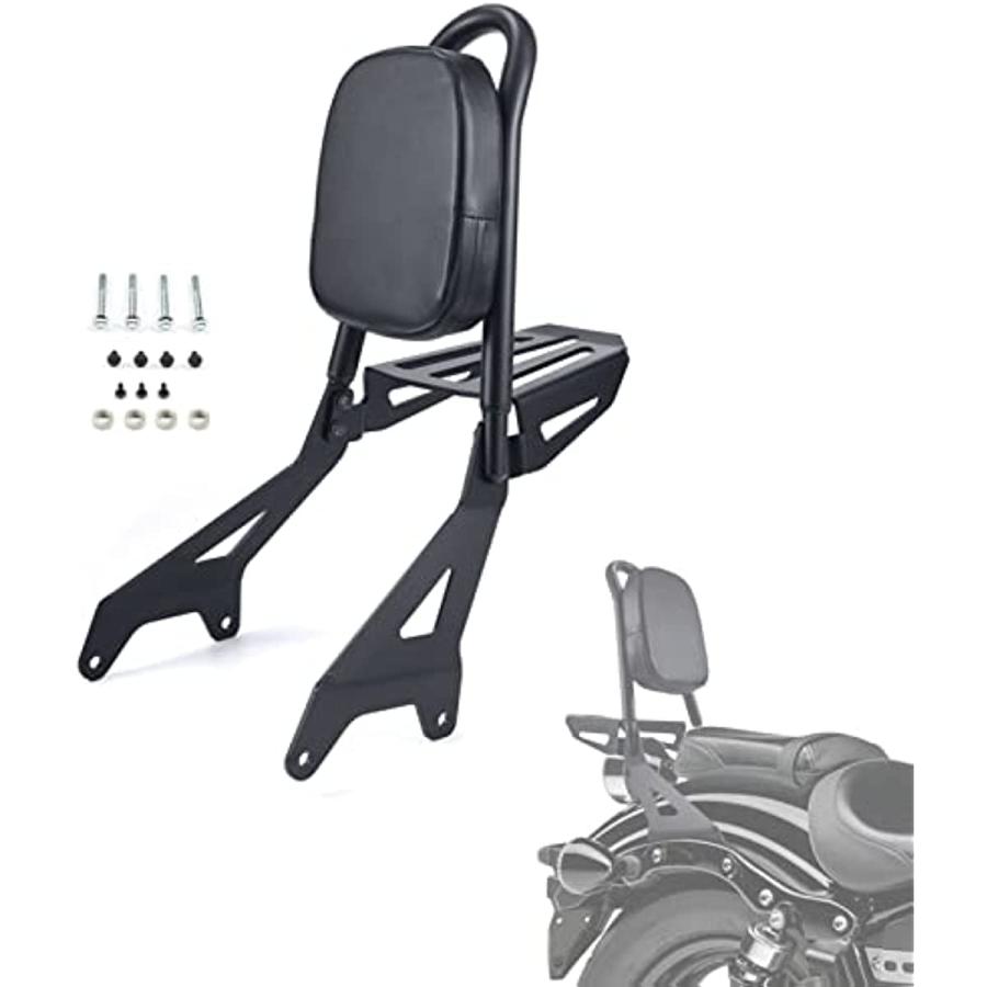 オートバイ後部乗客背もたれパッド シーシーバー 取り外し可能 荷物ラック付き 交換用 ヤマハ ボルト XV950 XVS950 2015-2023|江熊商事