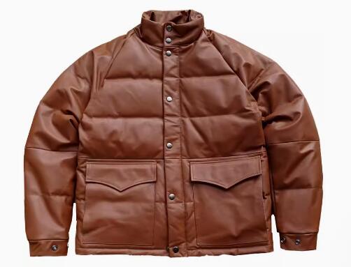 秋冬 新品 レトロ 暖かい 本革  羊革 メンズライダースジャケット 革ジャン ダウンジャケット M～5XL ブラウン