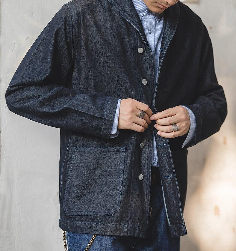 ヴィンテージ遣りかた 13.5 OZ DENIM CLOTH DECK OVERALLS  メンズ レトロ ジーンズ カバーオールジャケット S~XXL