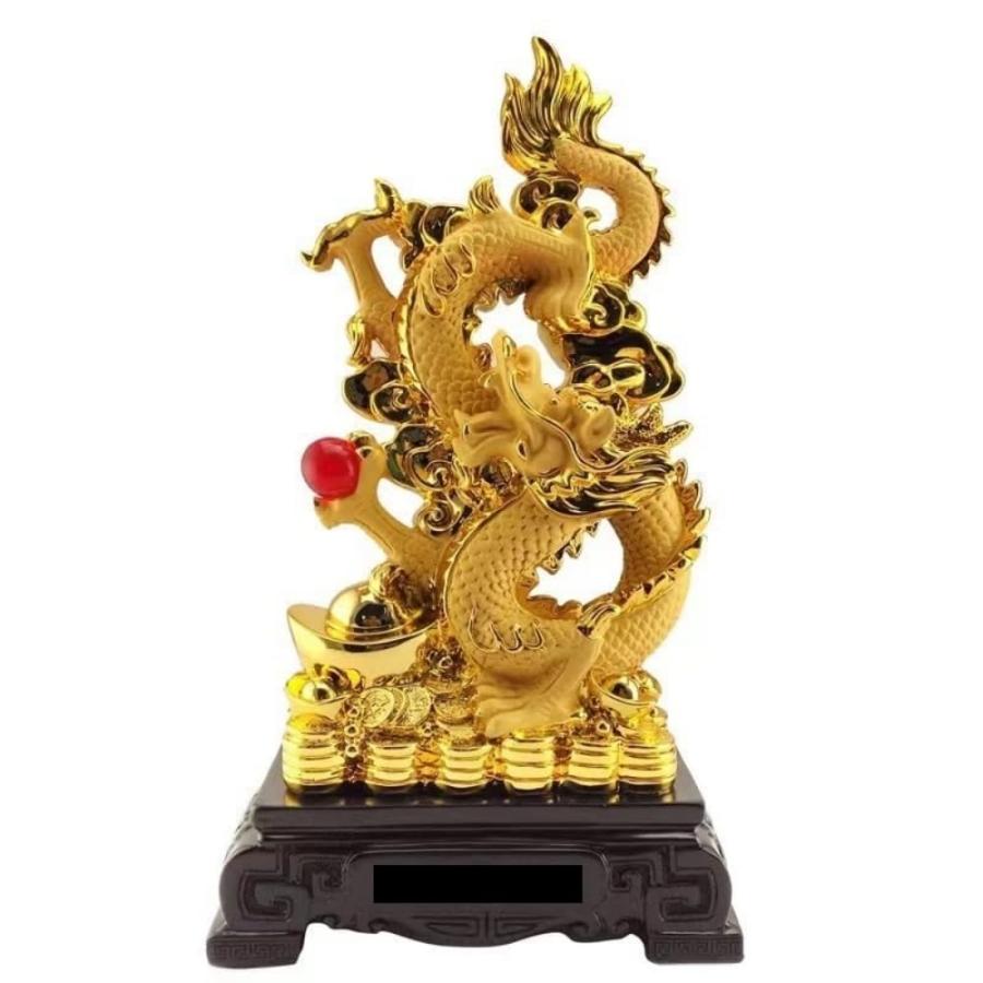 龍の置物 龍神 昇運金龍風水グッズ 開運幸運贈り物 縁起物金運祈願 (砂金 21*11*36cm)