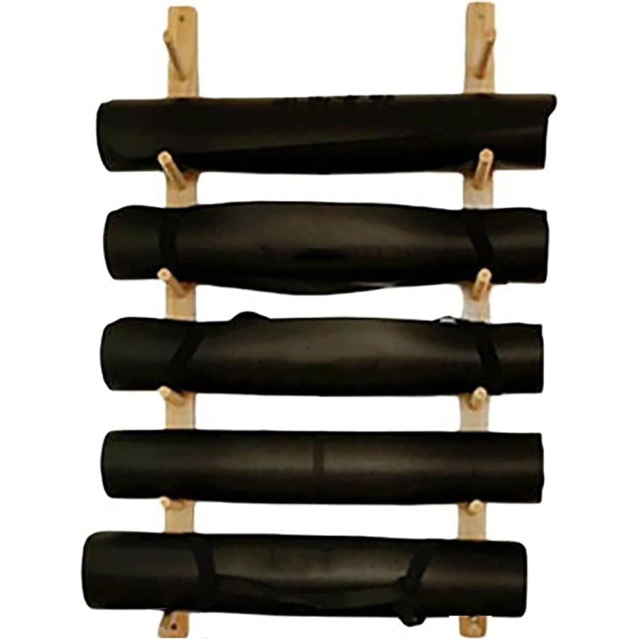 木製ヨガマットラック ヨガマット ストレージラック， 6/9層壁掛けフォームローラータオルスタンド収納ホルダー，インストールが簡単 ，｜江熊商事