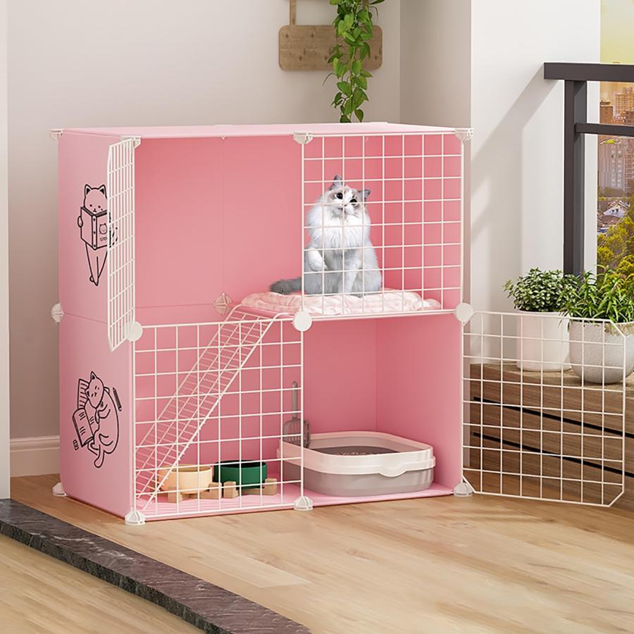 大型猫用ケージ 猫ケージ 犬小屋 ペット用ベビーサークル 子猫ペット用小動物用ケージ はしごとプラットフォームを装備 子猫用 モルモッ