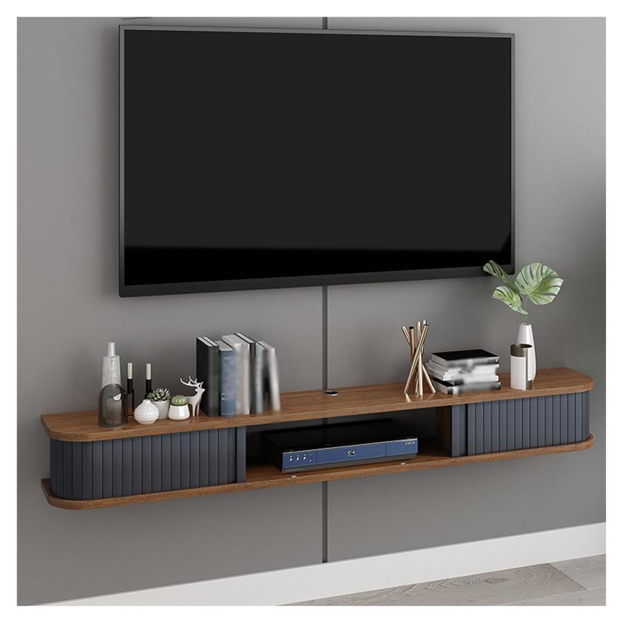 フローティングテレビ受像機棚、飾りつけフローティングテレビスタンドメディアコンソールフローティングテレビキャビネットウォールシェルフ寝
