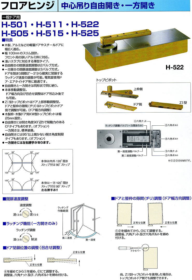 日本ドアーチェック NEWSTAR ニュースター フロアヒンジ 2550 ストップ