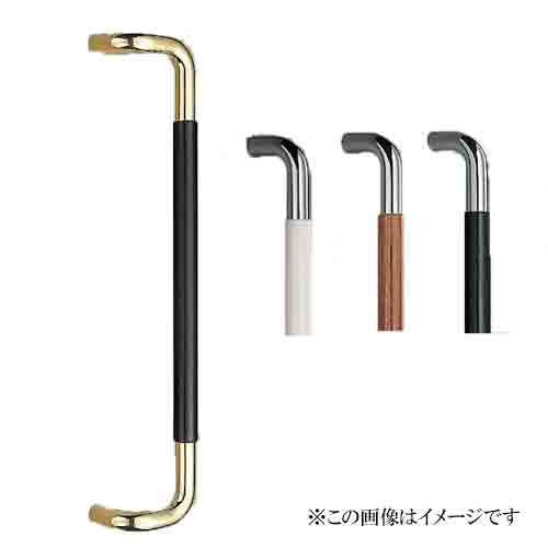 シロクマ 白熊印・ドアー取手 No.254G 丸棒取手 600 仕上：金・黒ウッド