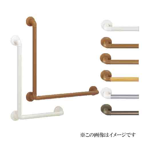 シロクマ　白熊印　浴室用補助手すり　L形手摺り　No.812L/R　φ35　L600×450mm　抗菌　L形パッドニギリバー シロクマ 白熊印 浴室用補助手すり L形手摺り No.812L⁄R φ35 L600