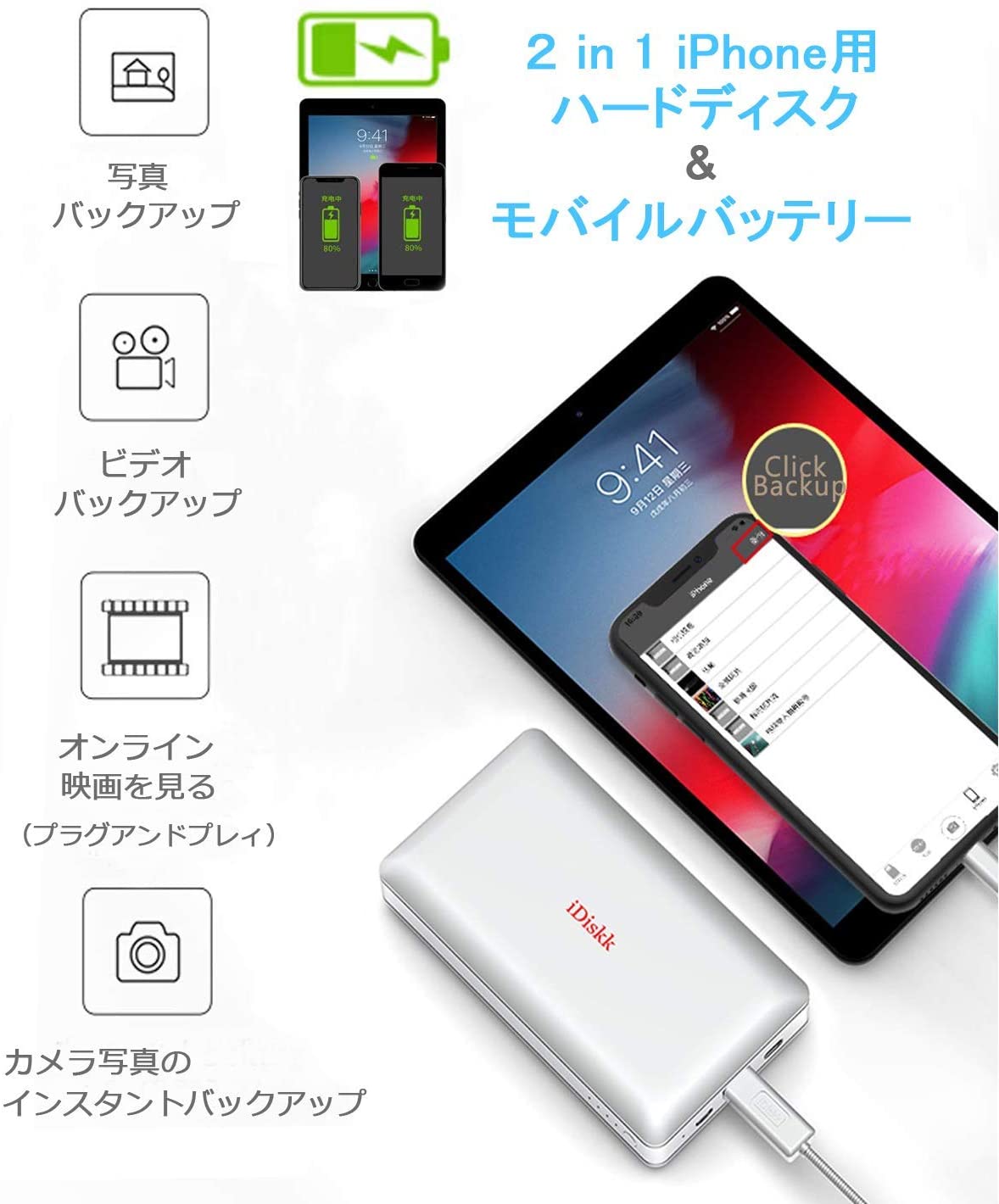 楽天市場 Idiskk Apple認証 Ios Android対応 1tb 1024gb Ipad Iphone 外付けhdd けハードドライブ ストレージ ディスク メモリ フラッシュドライブ 自動バックアップ Lightning Ios13 14 Android 対応 フラッシュドライブ デバイスのストレージ拡張 容量不足解消