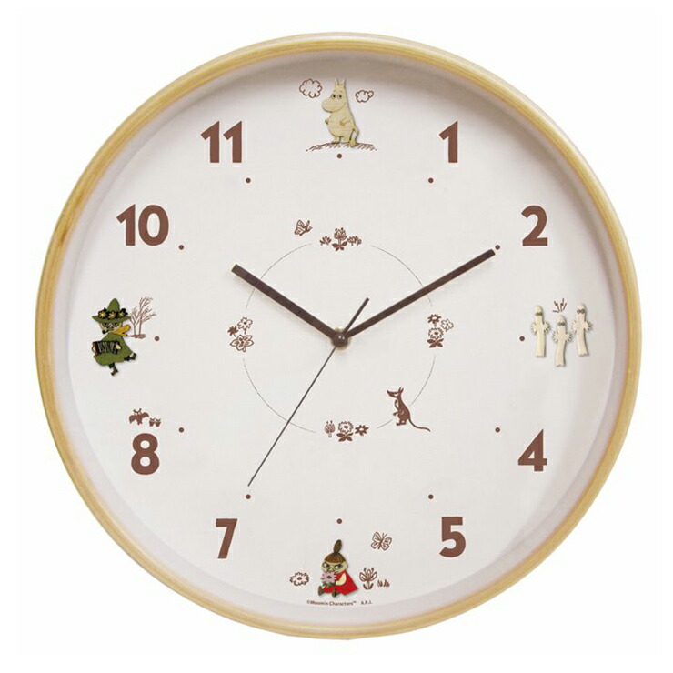 楽天市場 送料無料 ムーミン ウッドパーツクロック 掛け時計 時計 ウォールクロック 壁掛け ウッド ムーミン スナフキン ニョロニョロ リトルミイ 木製 木 静音 静か かわいい おしゃれ シンプル ナチュラル ギフト 贈り物 プレゼント 誕生日 引越し 結婚 記念