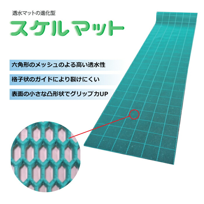アラオ AR-4128 予防医学引っ敷き 1巻 900×10m  スケルマット PVC 透水 六角形メッシュ 透かし彫り状御引き回し