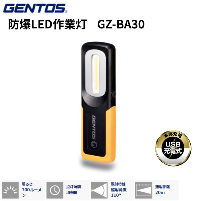GENTOS ジェントス 防爆LED作業灯 GANZ BA30 防爆ワークライト 300ルーメン|T-STYLE