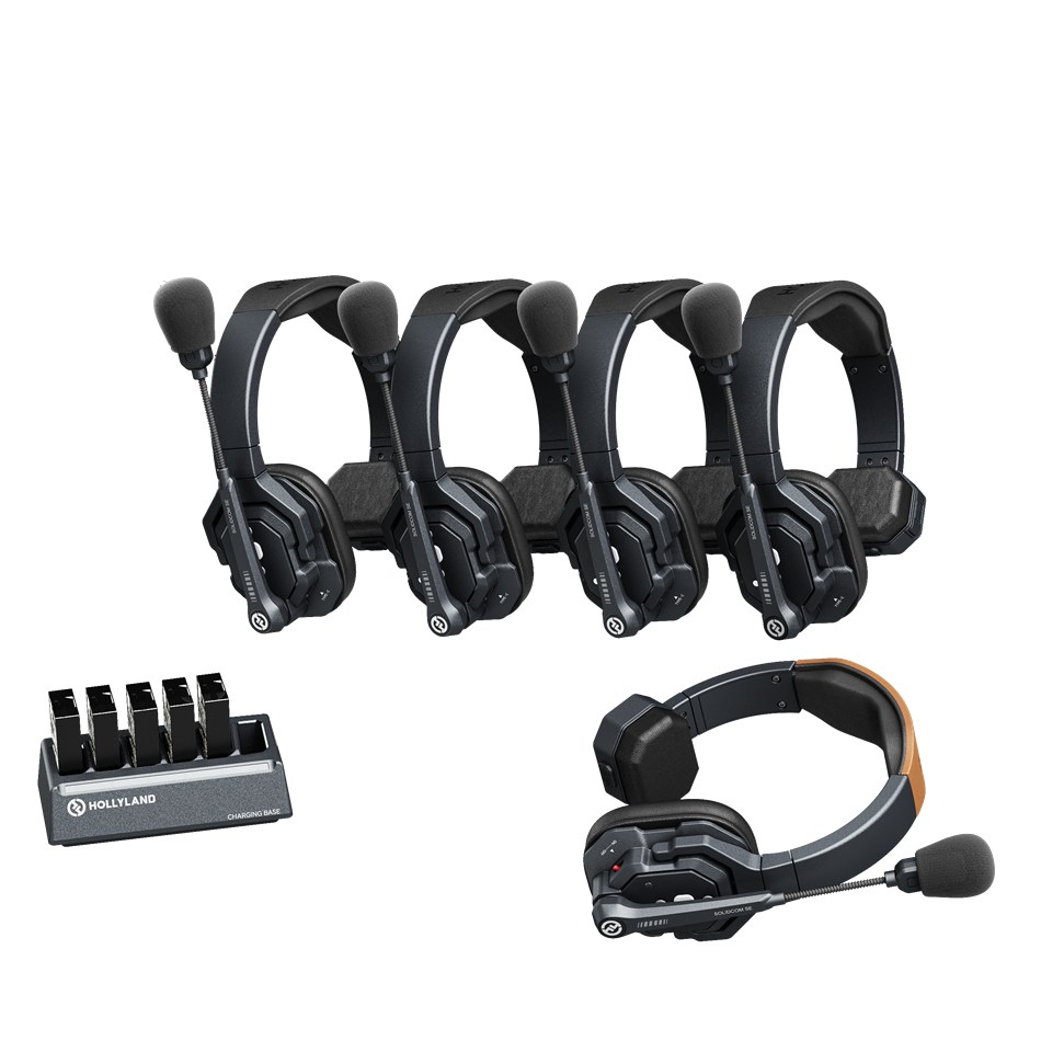 Hollyland Solidcom SE-5S 2.4G ワイヤレスインカムヘッドセット 5台仕かける 全二重無線電話インターコム取り合わせ